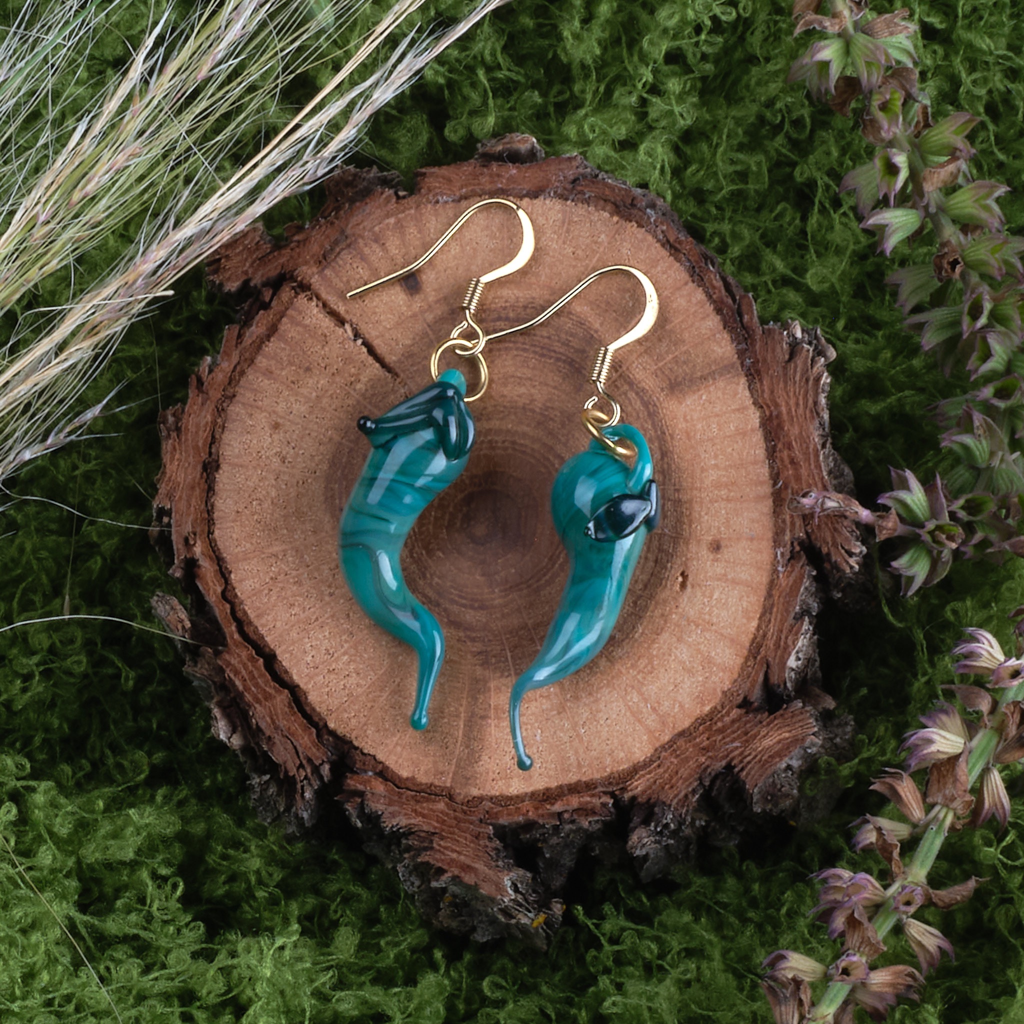 Green Chili Pepper Earrings
