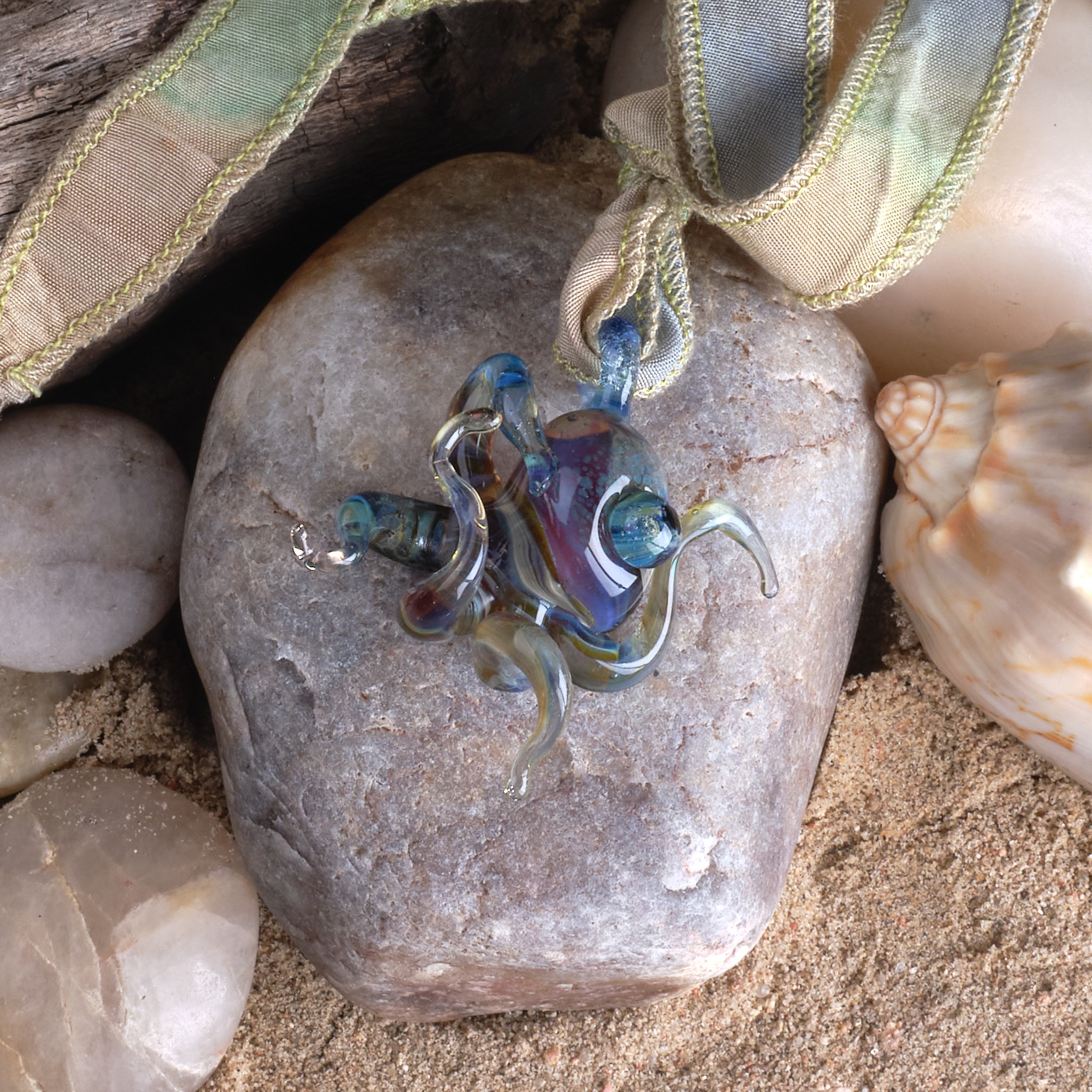 Sea Glass Octopus Pendant