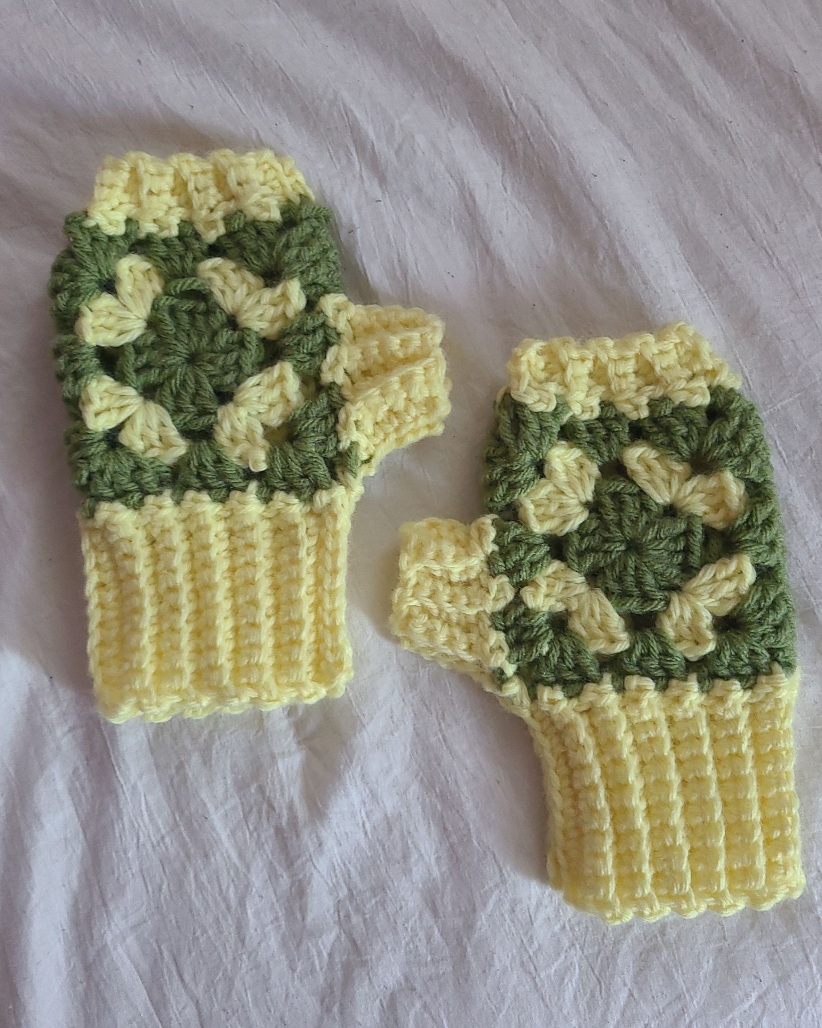 Handmade Crochet Fingerless Granny Square Mittens