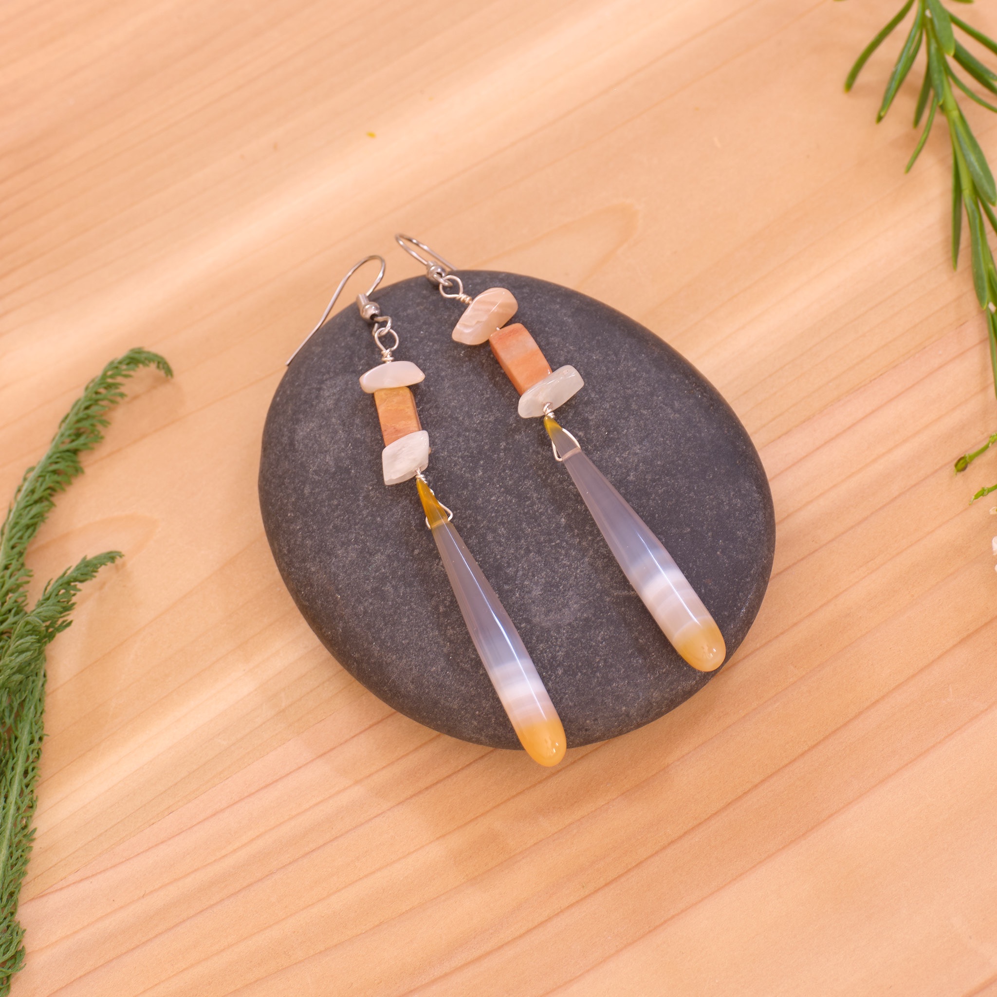 Banded Agate Drop Earrings