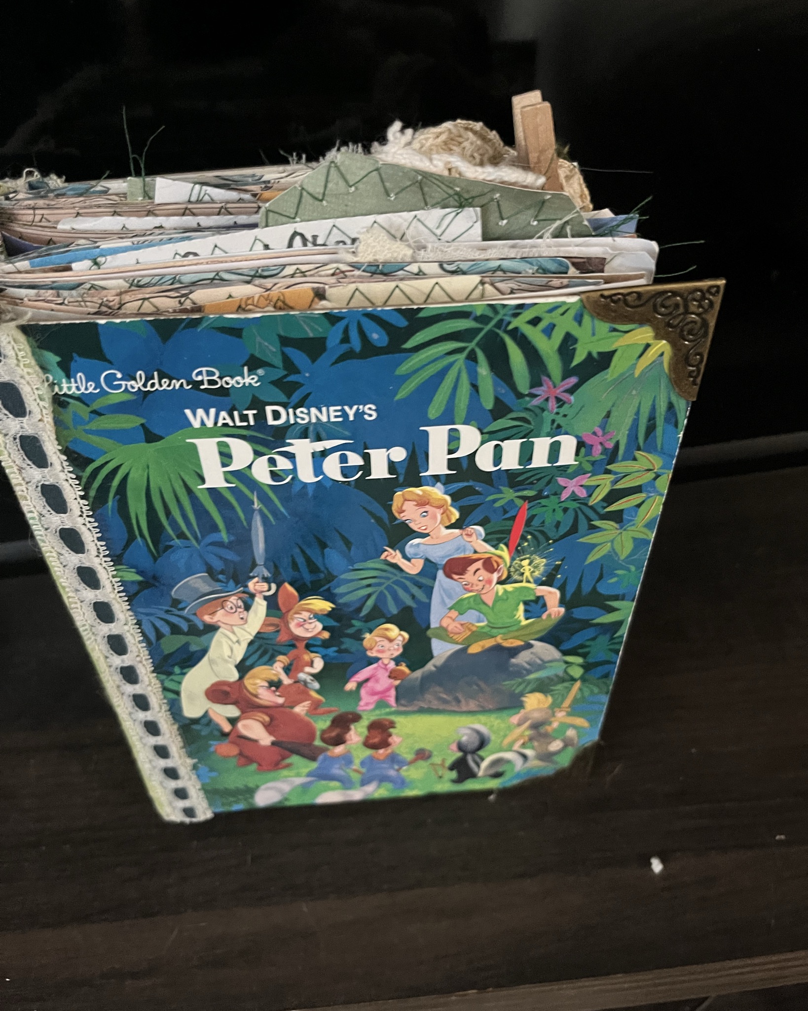 Disney little golden book junk journal petter pan handmade