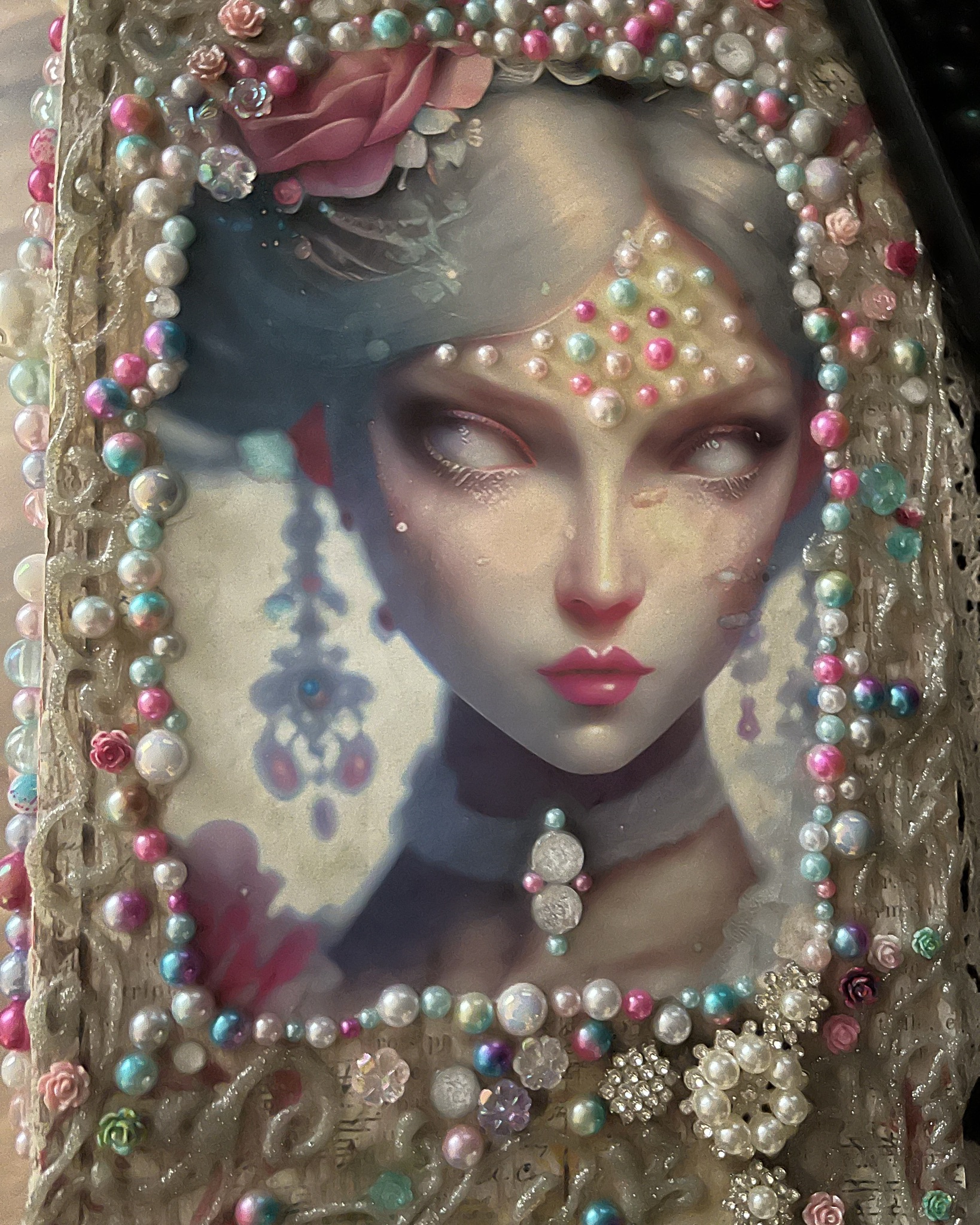Hand beaded junk journal