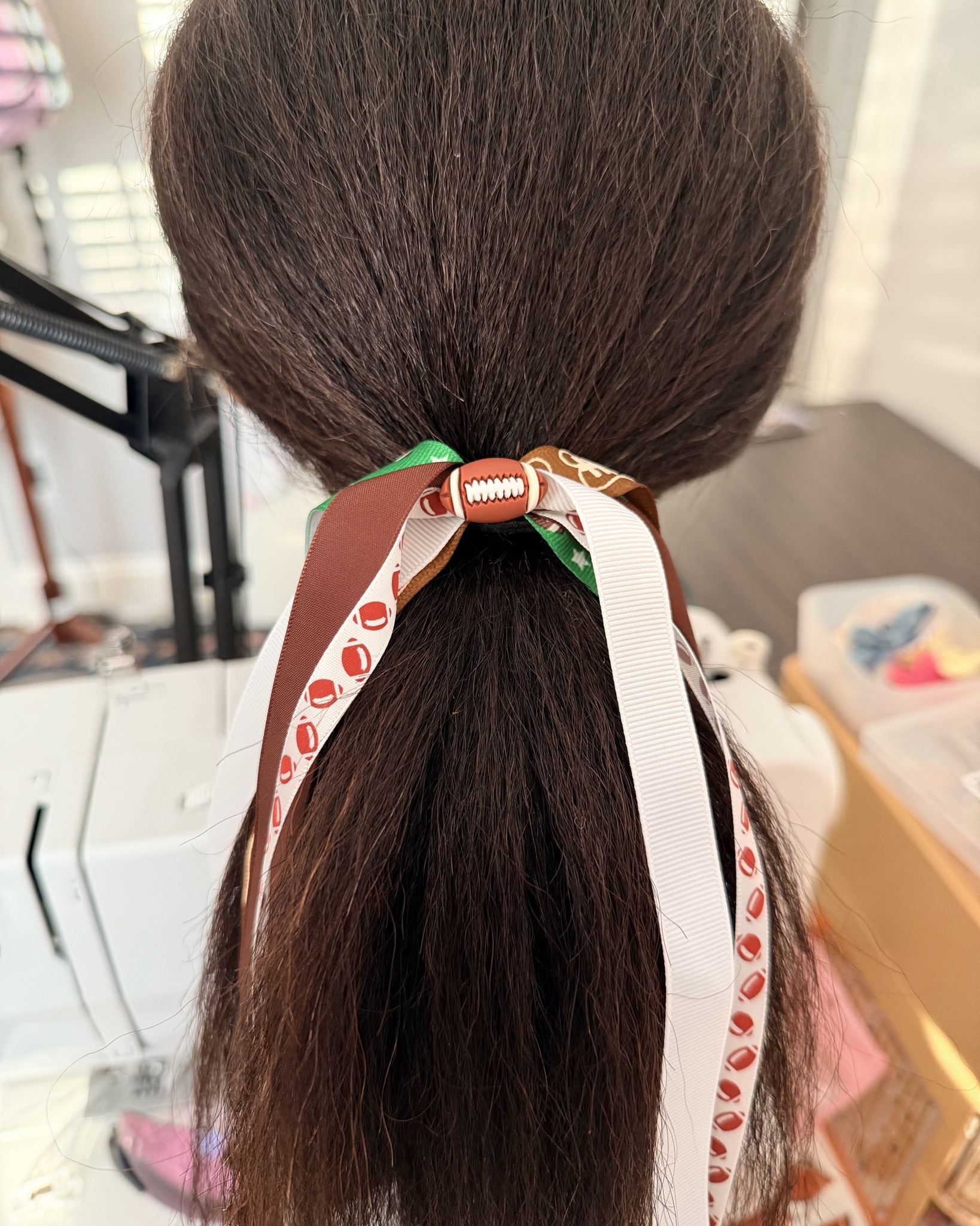 10 inch Football Streamer Hair Tie