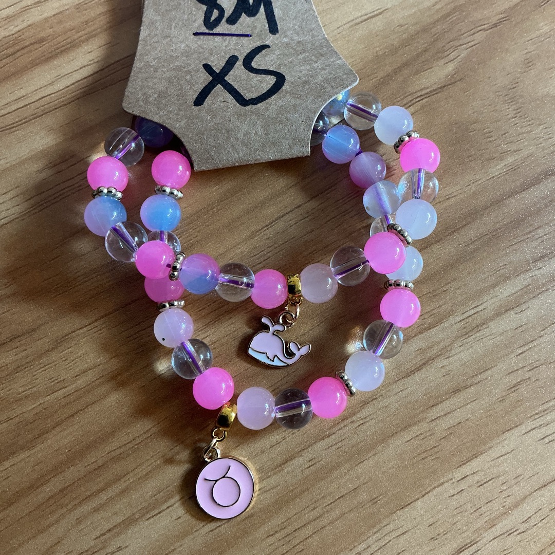 X small pink and white